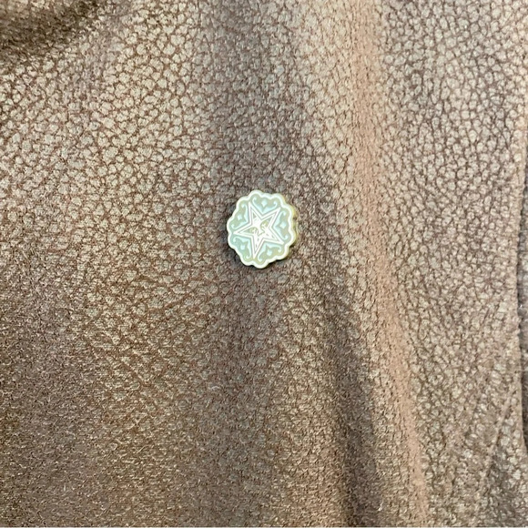 OBEY Rebel Yell Fleece Juniors Brown Faux Cracked Leather Zip Up Hooded Jacket. - Picture 8 of 14